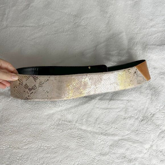 RAINA BELT vixen asymmetrical snake embossed leather belt $175 main image 6